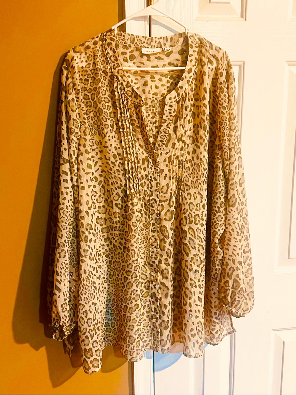 SUSAN GRAVER  Leopard- Button Down -Tunic Size 3X